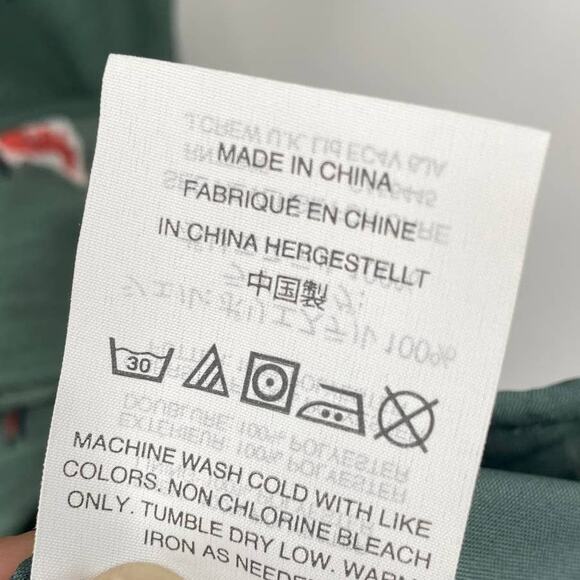 Madewell Dress Fit & Flare Mini Floral Print Vneck Quarter Sleeve Green Womens 4 - Picture 8 of 8